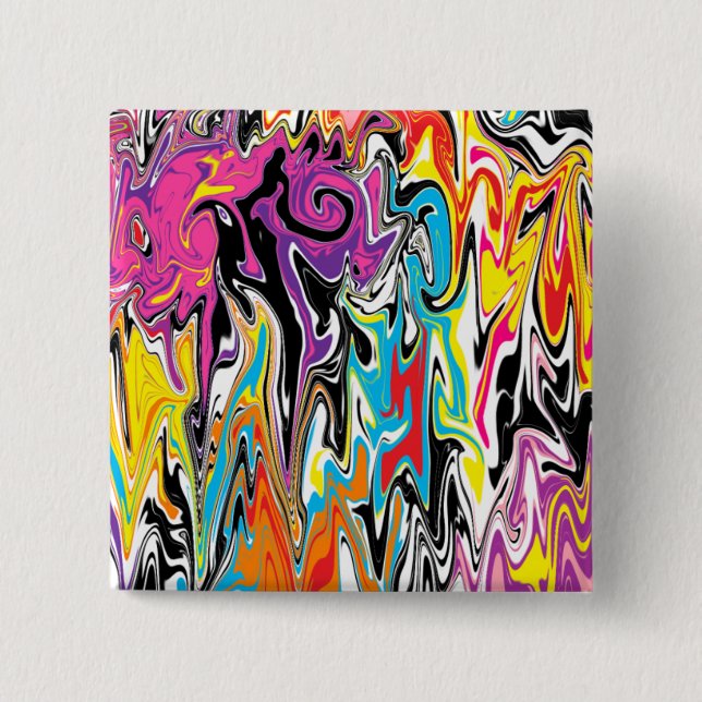 Bóton Quadrado 5.08cm Abstrato Swirl (Frente)
