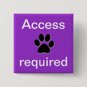 Bóton Quadrado 5.08cm Acesso roxo pawprint exigido