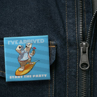 Bóton Quadrado 5.08cm Acessório de Festa do Urso Polar Legal com Arte de