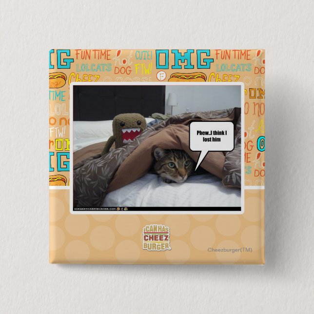 Bóton Quadrado 5.08cm Acho que o perdi. (Frente)