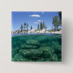 Bóton Quadrado 5.08cm Acima e abaixo de Lake Tahoe