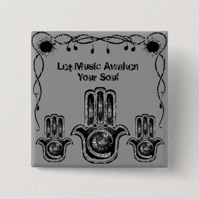 Bóton Quadrado 5.08cm Acordar Musical (Frente)