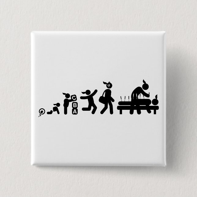 Bóton Quadrado 5.08cm Acupunctura (Frente)