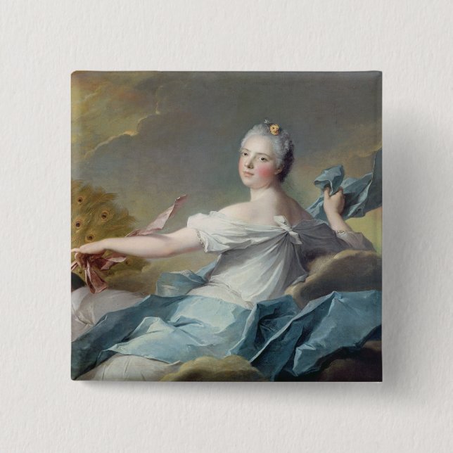 Bóton Quadrado 5.08cm Adelaide de France, como o elemento do ar (Frente)