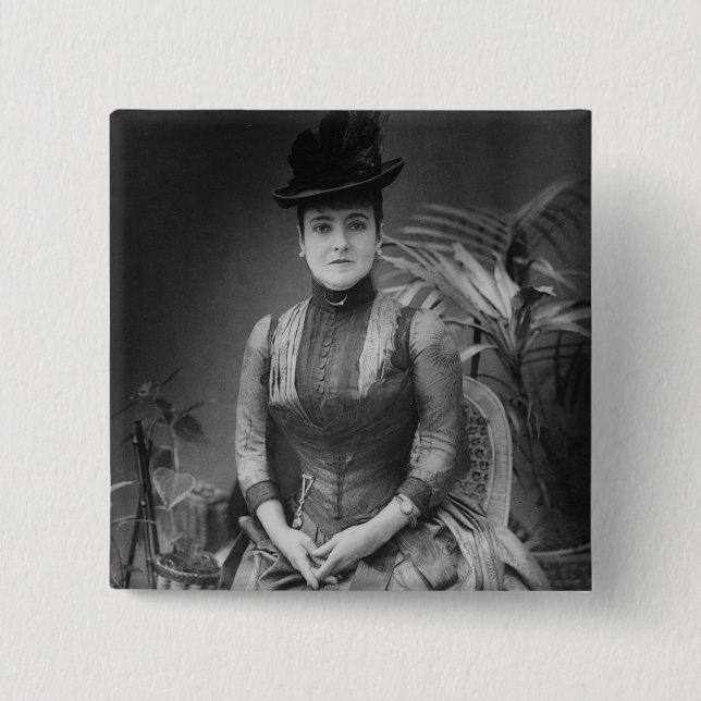 Bóton Quadrado 5.08cm Adelina Patti, 1880 (Frente)