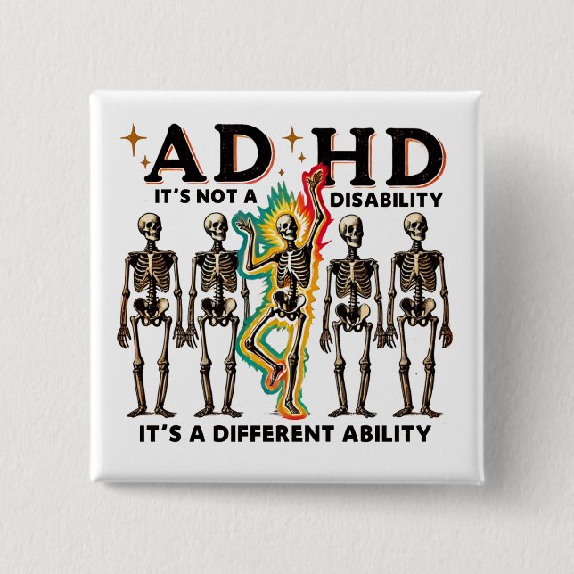 Bóton Quadrado 5.08cm adhd burnout clube (Frente)