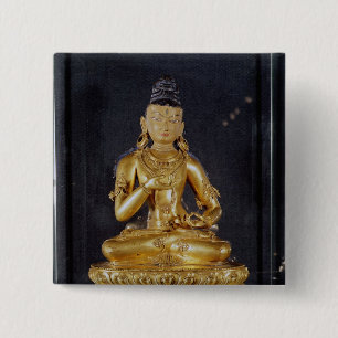 Bóton Quadrado 5.08cm Adibuddha Vajrasattva assentado na meditação