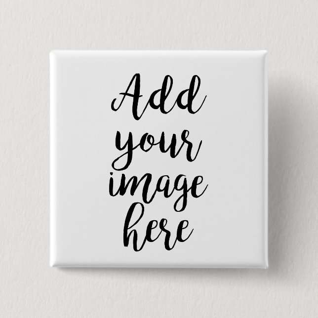Bóton Quadrado 5.08cm Adicionar Crachá Quadrado Personalizável de Imagem (Frente)