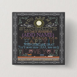 Bóton Quadrado 5.08cm Adicione um quadro conhecido do vintage da luz do
