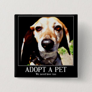 Bóton Quadrado 5.08cm Adotar apeta, precisamos de amor também.