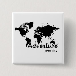 Bóton Quadrado 5.08cm Adventure awaits