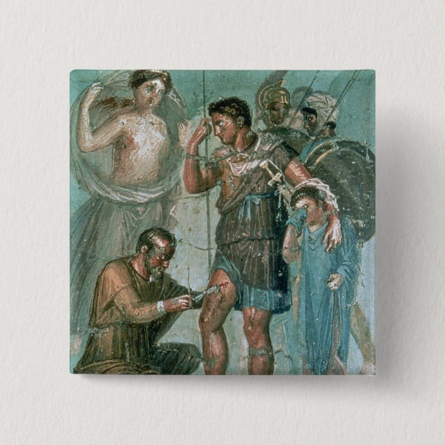 Bóton Quadrado 5.08cm Aeneas feriu, de Pompeii (Frente)