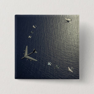 Bóton Quadrado 5.08cm Aeronave da Força Aérea B-52 dos EUA