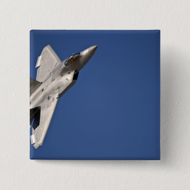 Bóton Quadrado 5.08cm Aeronave de Raptor F-22 (Frente)
