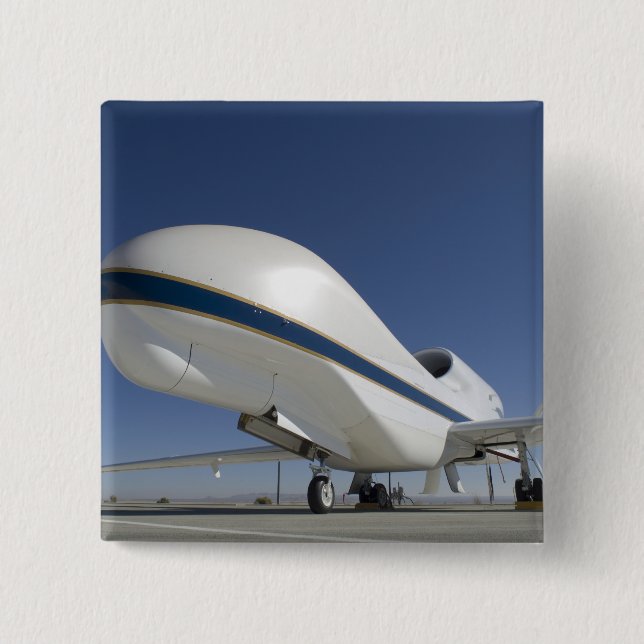 Bóton Quadrado 5.08cm Aeronave Global Hawk não tripulada 2 (Frente)