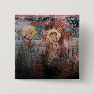 Bóton Quadrado 5.08cm Afrescos da Igreja Sérvia do Século XIV, 2