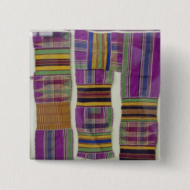 Bóton Quadrado 5.08cm África, Gana, Acra. Museu Nacional, considerado (Frente)