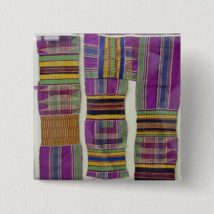 Bóton Quadrado 5.08cm África, Gana, Acra. Museu Nacional, considerado