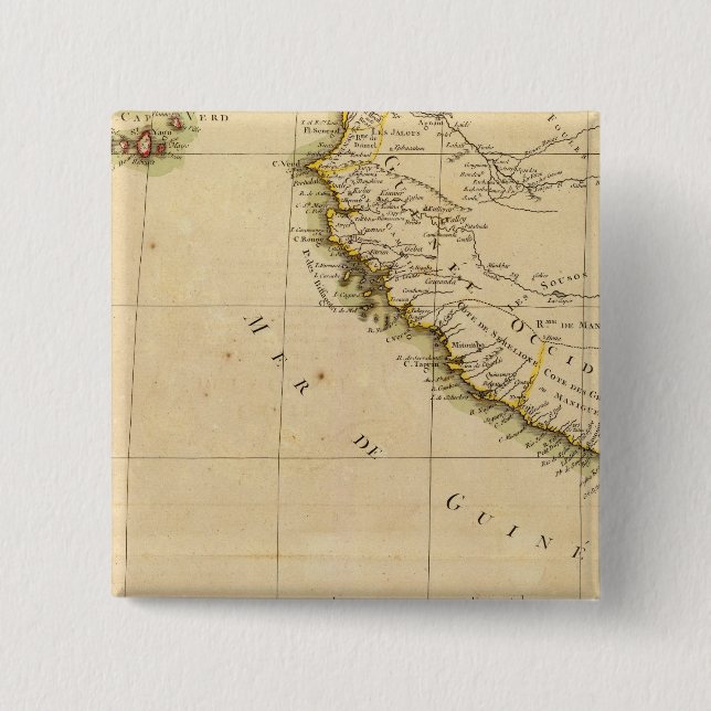 Bóton Quadrado 5.08cm África Ocidental (Frente)