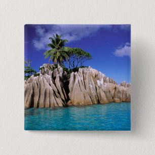 Bóton Quadrado 5.08cm África, Seychelles, Ilha La Digue. Granito
