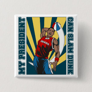 Bóton Quadrado 5.08cm Afundanço de Barack Obama