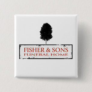 Bóton Quadrado 5.08cm Agência funerária de Fisher & de filhos