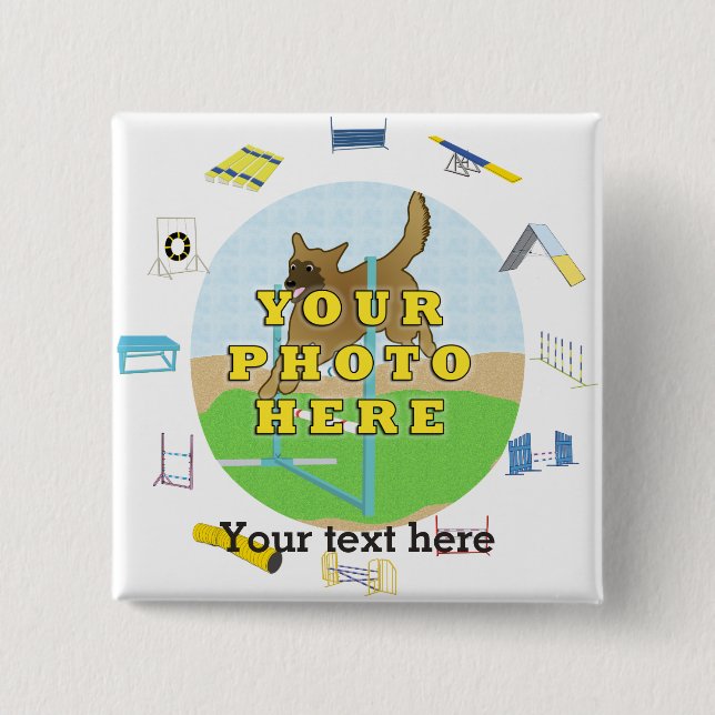 Bóton Quadrado 5.08cm Agilidade Pessoal Especial do Cão (Frente)