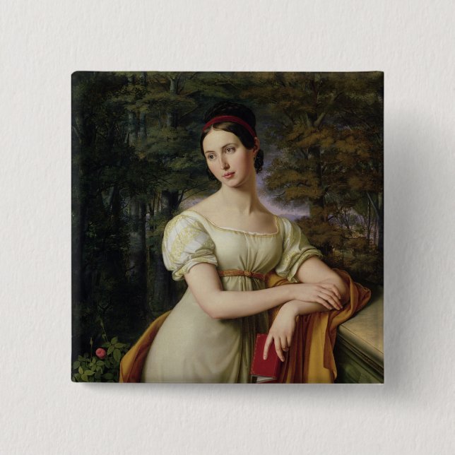 Bóton Quadrado 5.08cm Agnes Rauch, 1825 (Frente)