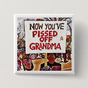 Bóton Quadrado 5.08cm Agora você mijou fora a avó