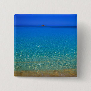 Bóton Quadrado 5.08cm Água azul, Ilhas Exuma, Bahamas.