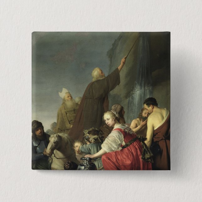 Bóton Quadrado 5.08cm Água impressionante de Moses da rocha (Frente)