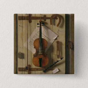 Bóton Quadrado 5.08cm Ainda vida, violino e música