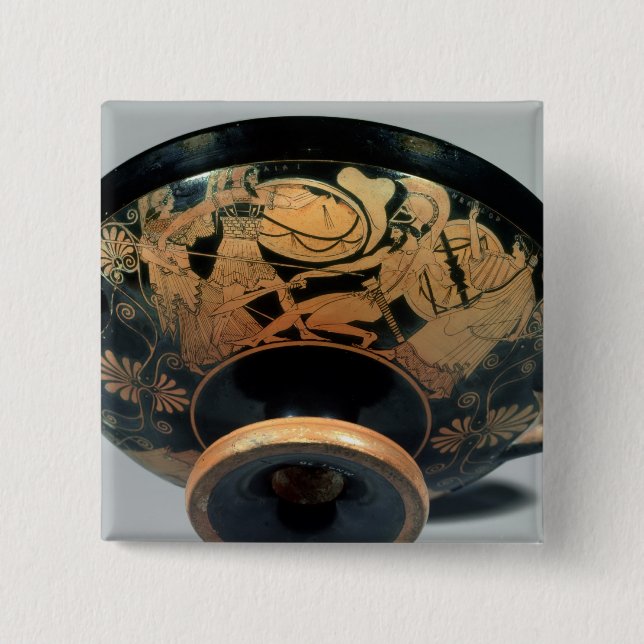 Bóton Quadrado 5.08cm Ajax, incitado sobre por Athena (Frente)