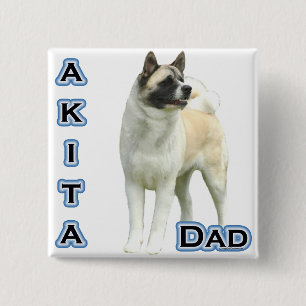 Bóton Quadrado 5.08cm Akita Pai 4