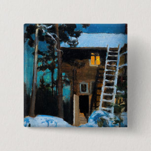 Bóton Quadrado 5.08cm Akseli Gallen-Kallela - Kalela no inverno