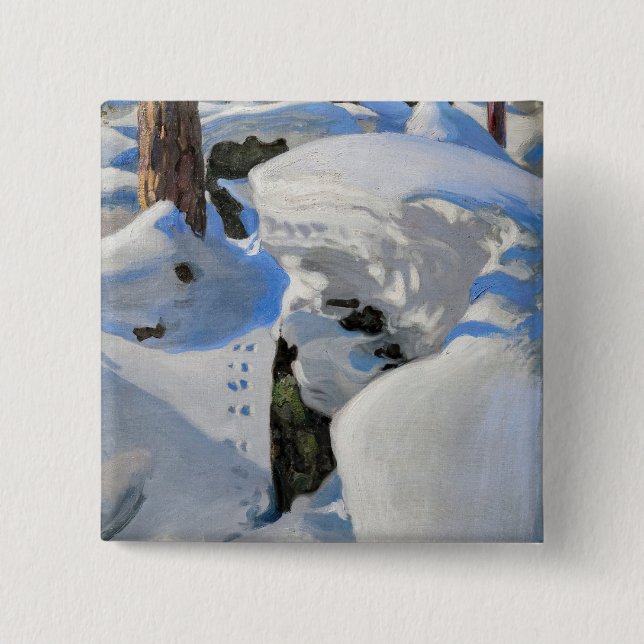 Bóton Quadrado 5.08cm Akseli Gallen-Kallela - Leão do Lynx (Frente)