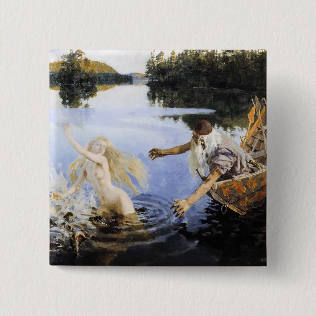 Bóton Quadrado 5.08cm Akseli Gallen-Kallela - Mito Aino (Frente)