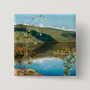 Bóton Quadrado 5.08cm Akseli Gallen-Kallela - Thunderclouds no Horizonte