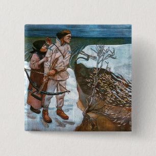 Bóton Quadrado 5.08cm Akseli Gallen-Kallela - Vingança de Joukahainen