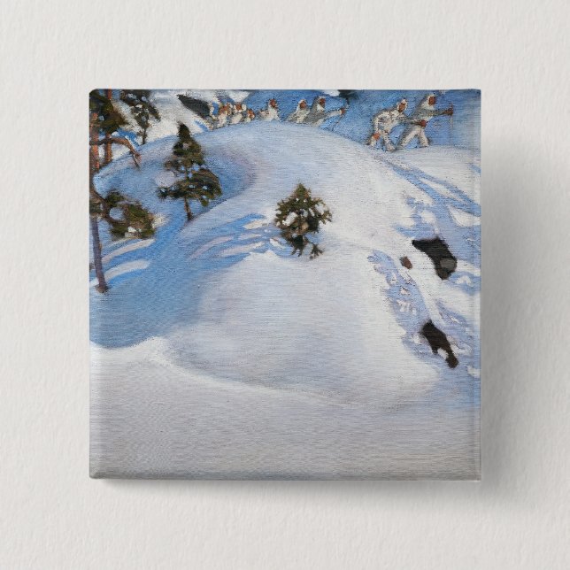 Bóton Quadrado 5.08cm Akseli Gallen-Kallela - Visão de fevereiro (Frente)