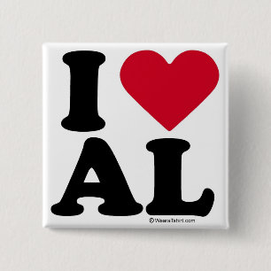 BÓTON QUADRADO 5.08CM ALABAMA - AL DO AMOR DE I - AMOR ALABAMA DE I