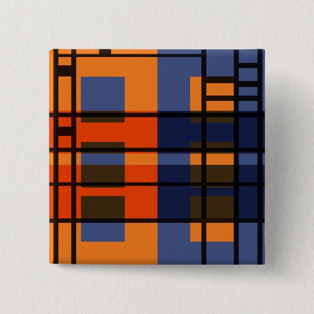Bóton Quadrado 5.08cm Albers & Mondrian (Frente)