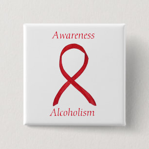 Bóton Quadrado 5.08cm Alcoolismo Sensibilização Pinos Personalizados d