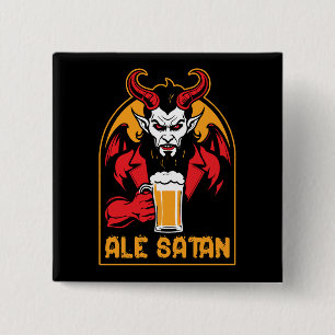 Bóton Quadrado 5.08cm Ale Satan - Bebendo Cerveja