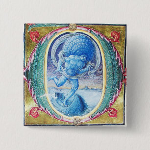 BÓTON QUADRADO 5.08CM ALEGAÇÃO DO MONOGRAMA DA MINIATURA FLORAL ANTIQU