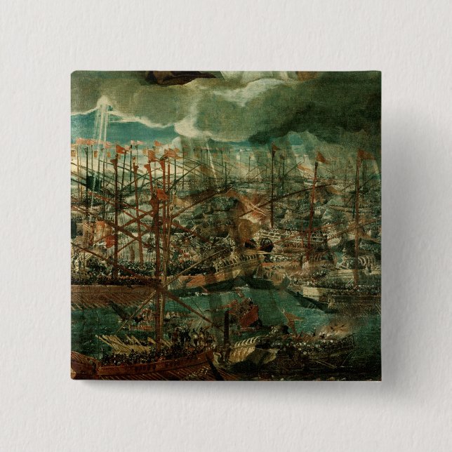Bóton Quadrado 5.08cm Alegoria da batalha de Lepanto (Frente)