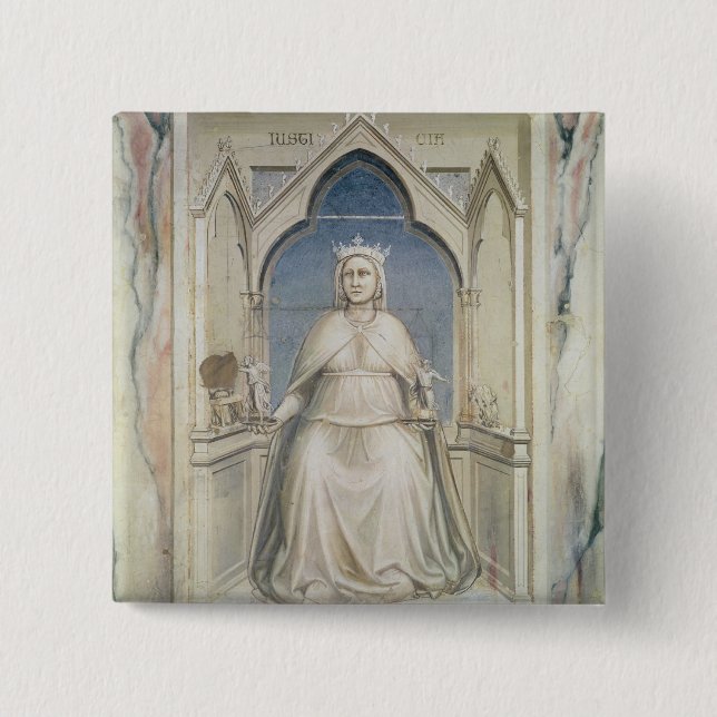 Bóton Quadrado 5.08cm Alegoria de justiça, c.1305 (Frente)