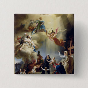 Bóton Quadrado 5.08cm Alegoria em honra do nascimento de Henri de