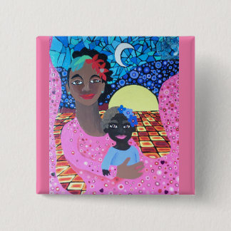 Bóton Quadrado 5.08cm Além da mãe do paraíso & do botão da criança