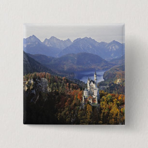 Bóton Quadrado 5.08cm Alemanha, Baviera, Castelo de Neuschwanstein. Rei